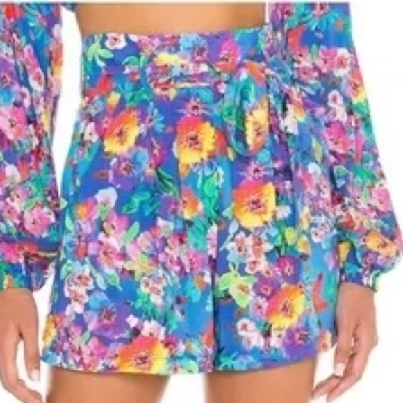 Luli Fama Water Blossoms Vibrant Bermuda short - Size Small - Picture 3 of 6